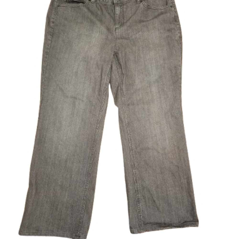Liz Claiborne Gray Stretch Flare Wide Leg Jeans